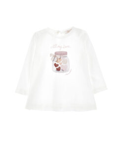 Maxi T-Shirt stampa barattolo e cuori Monnalisa