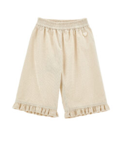 Pantaloni in velluto a coste con balze Monnalisa