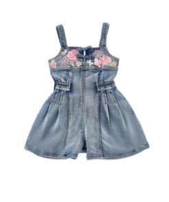Tuta corta in denim Monnalisa
