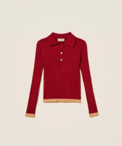 Maglia a polo a costine TWINSET